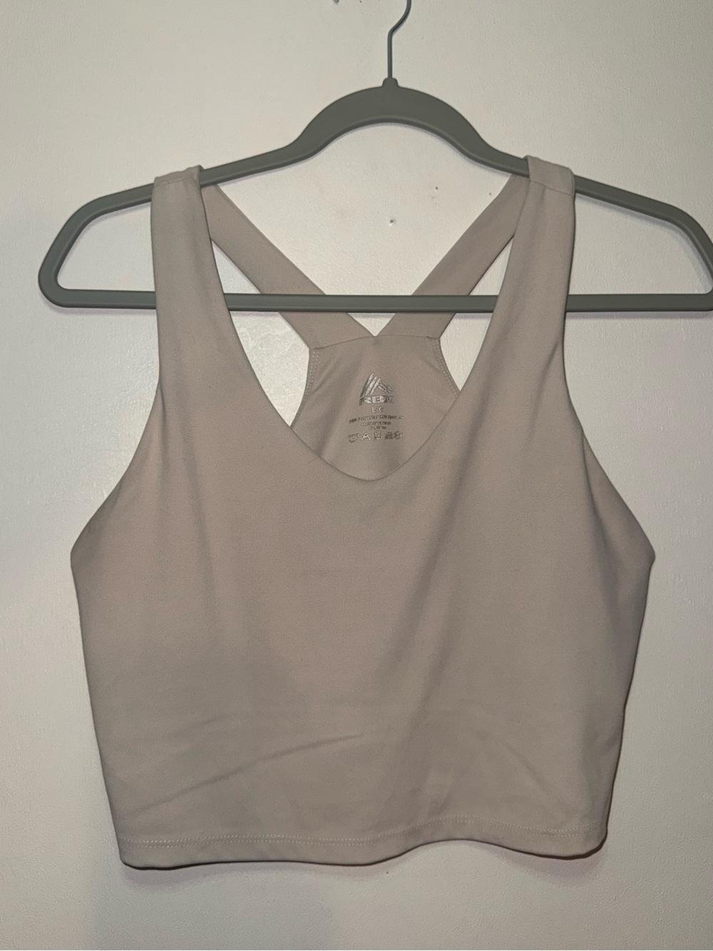 RBX Beige Racerback Cropped Sports Tank